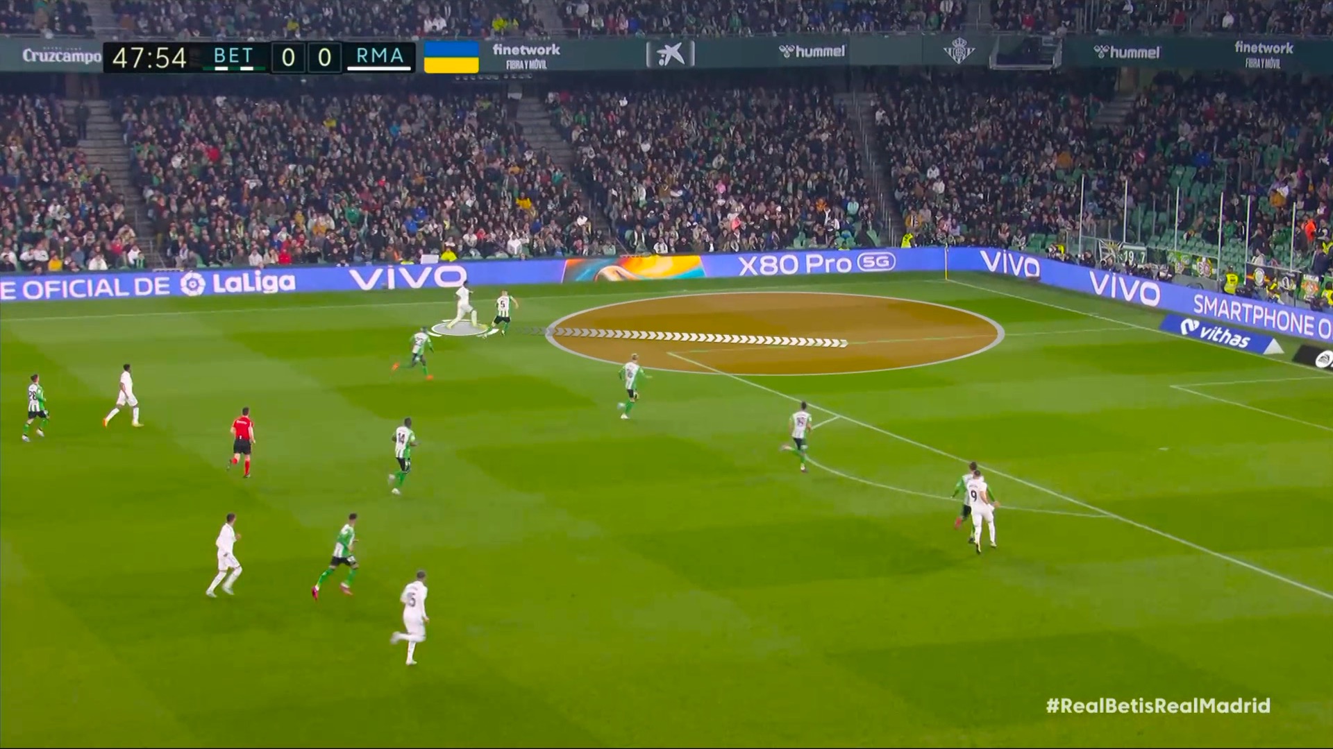 Vinicius Jr 1 Vinicius Jr. detects there is no coverage and makes a perfectly executed long touch and accelerates past his direct opponent.