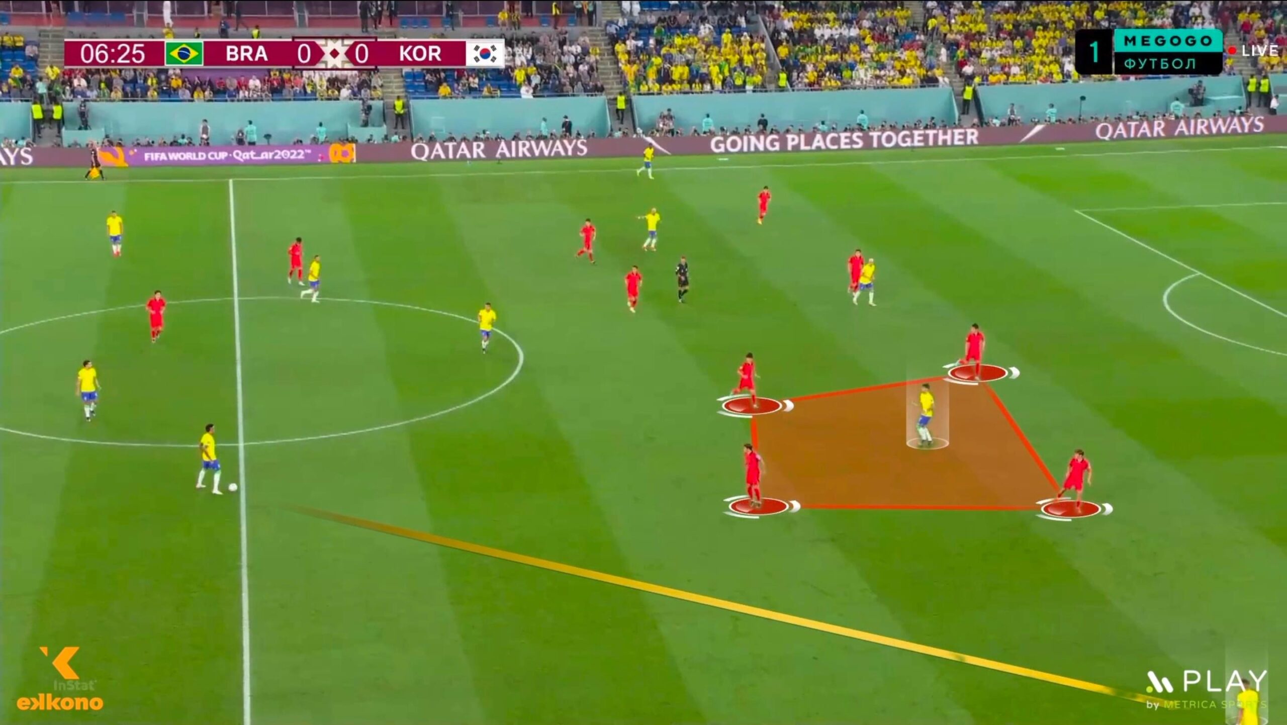 Mitoma, as a top winger, runs into the space between defenders